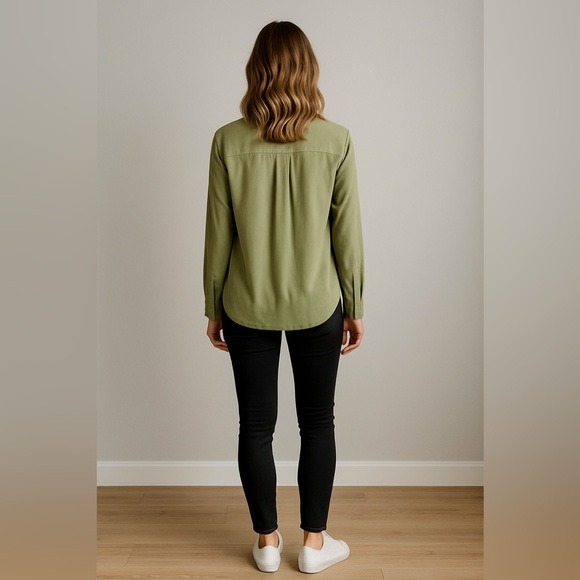 Banana Republic Olive Green Dillon Long Sleeve Button-Up Shirt – Size L - Picture 3 of 15